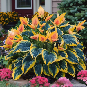 Хоста Флейм Данс купить по цене от 650р. в интернет-магазине «Посадика» с доставкой почтой в в Абдулино и по всей России – [изображение №1].